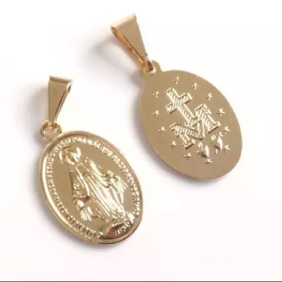 NEW Virgin Mary Miraculous Metal Pendant Necklace - Picture 4 of 5